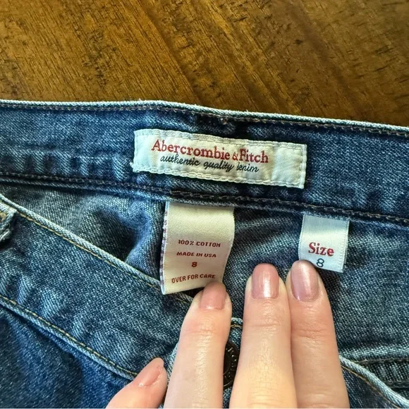 Vintage Abercrombie & Fitch Dark Blue Denim Mini Skirt - Picture 2 of 9